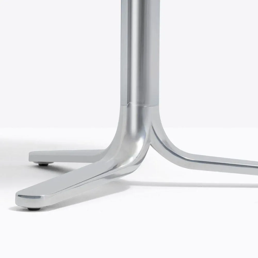 Pedrali Fluxo 5464 3-leg table base polished aluminium H.108 cm.